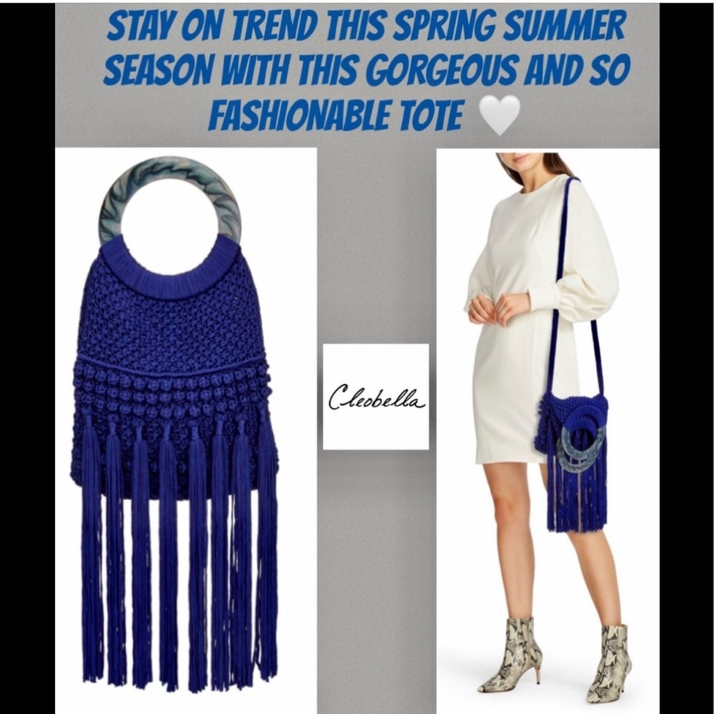 NWT Cleobella Authentic Cobalt Macrame Fringed Cr… - image 7